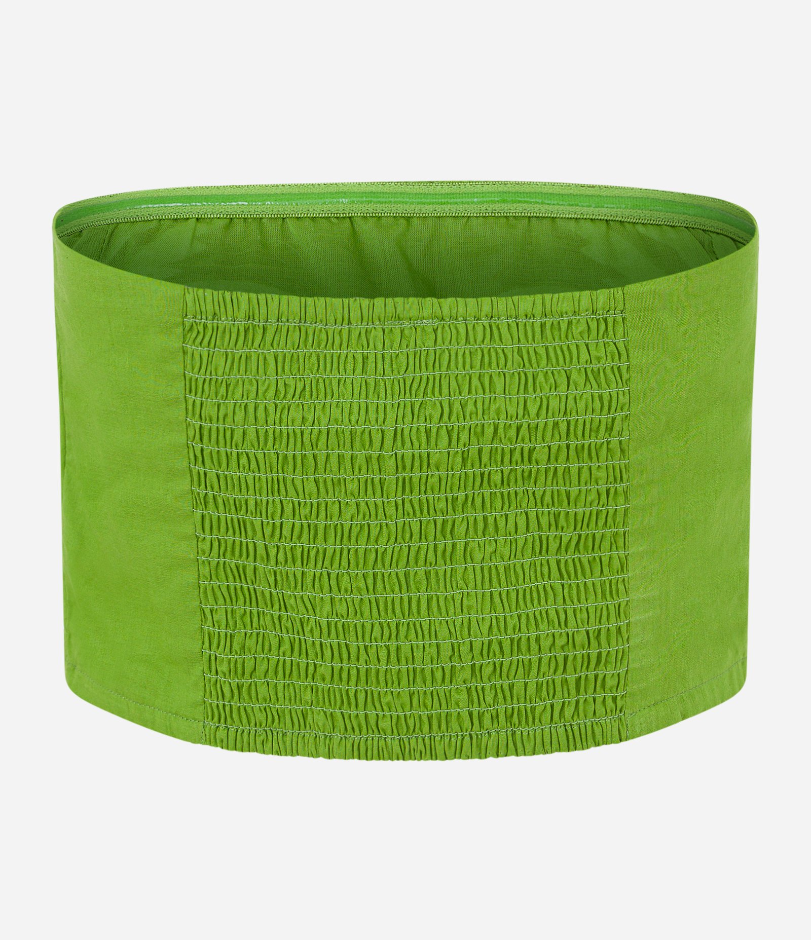 Blusa Cropped Sem Alça em Tricoline com Estampa Coqueiros Verde 6