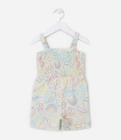 Macaquinho Infantil com Estampa Folhagens - Tam 1 a 5 Anos