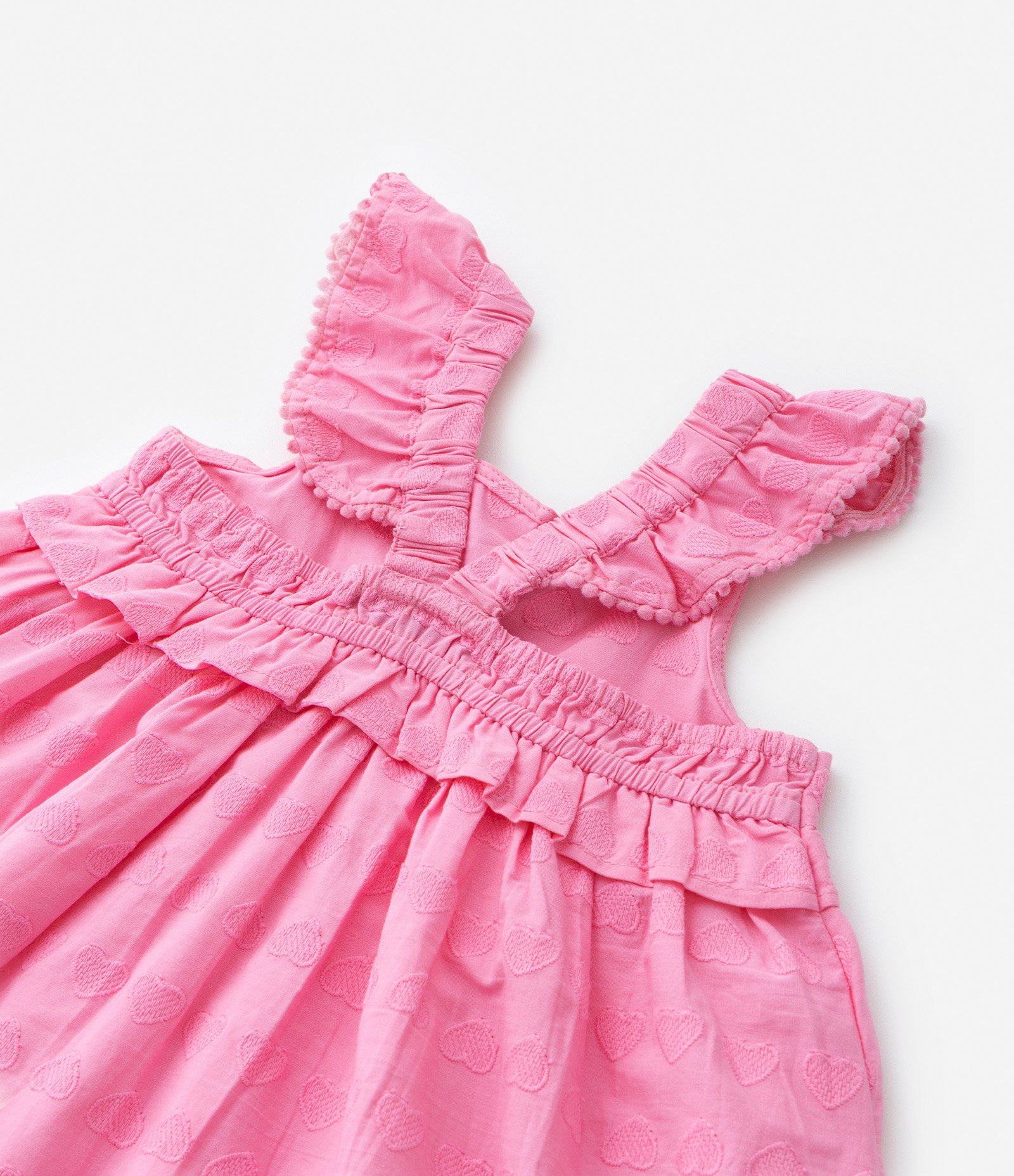 Vestido Infantil Texturizado com Babadinhos - Tam 1 a 5 Anos Rosa 5
