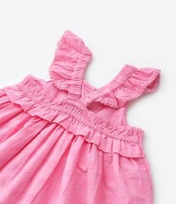 Vestido Infantil Texturizado com Babadinhos - Tam 1 a 5 Anos