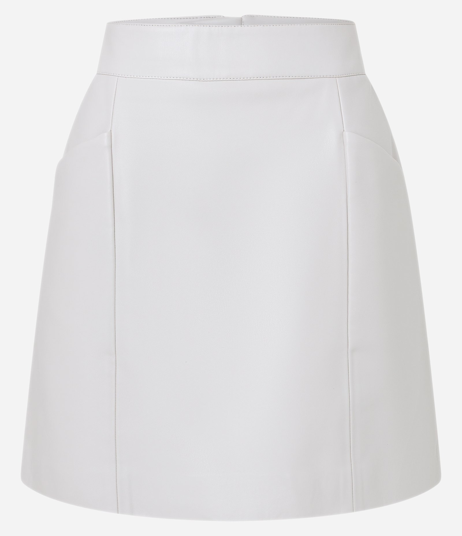 Saia Curta em PU com Cós Alfaiatado e Recortes Gelo 6