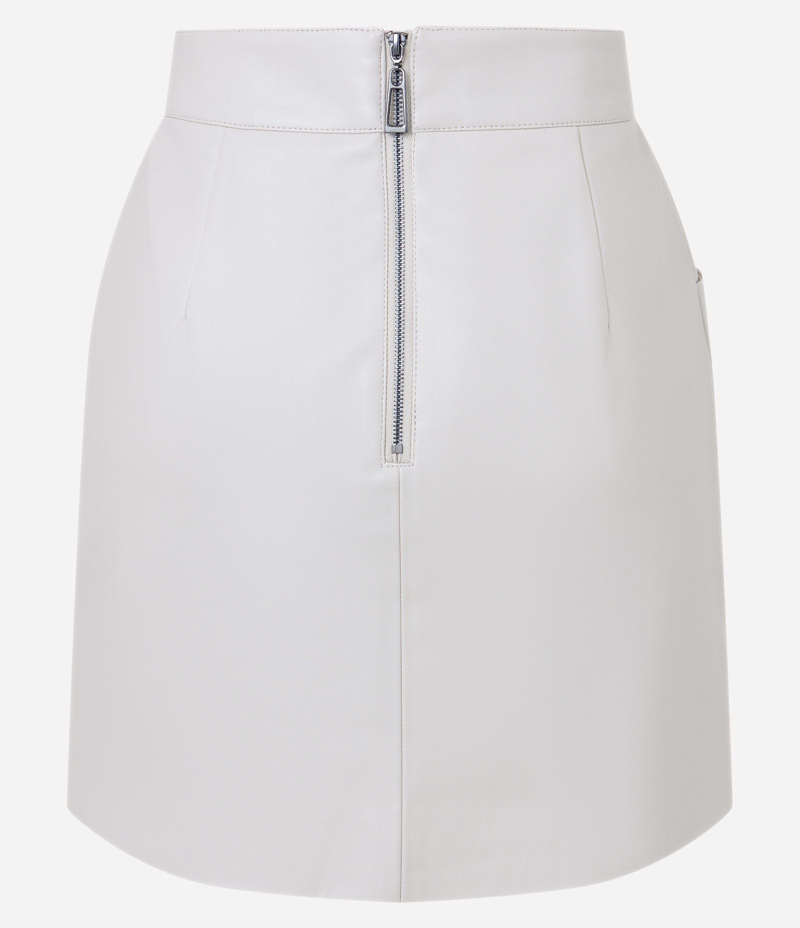 Saia Curta em PU com Cós Alfaiatado e Recortes Gelo 7