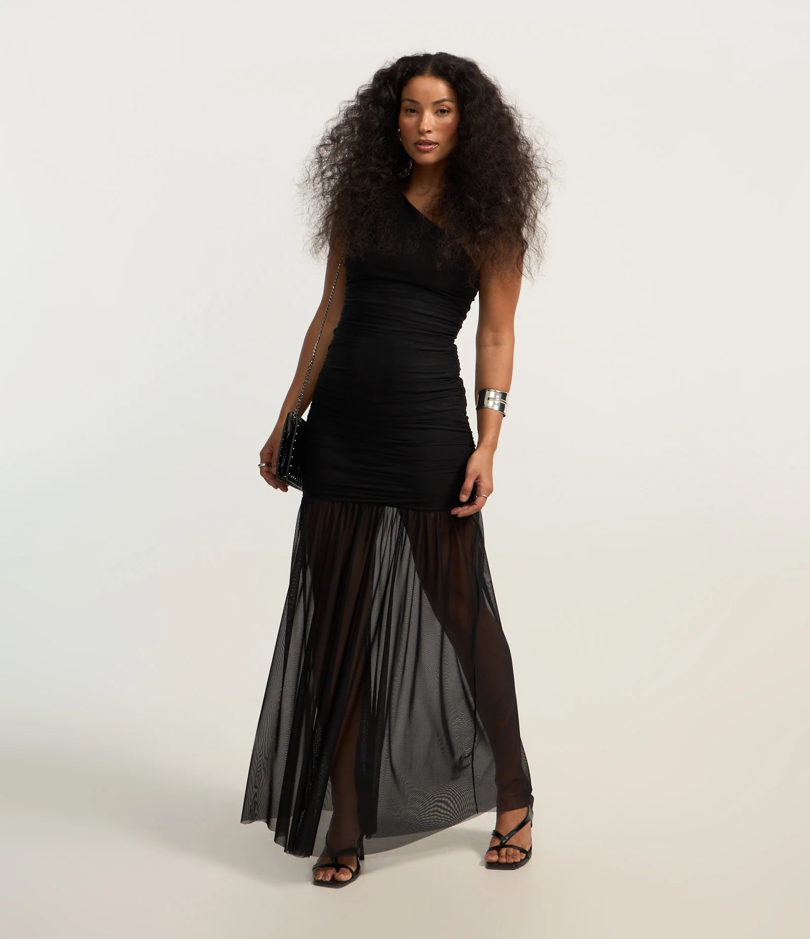 Saia Vestido Tule Preto Longo Vestido Longo Em Tule Com Drapeado E