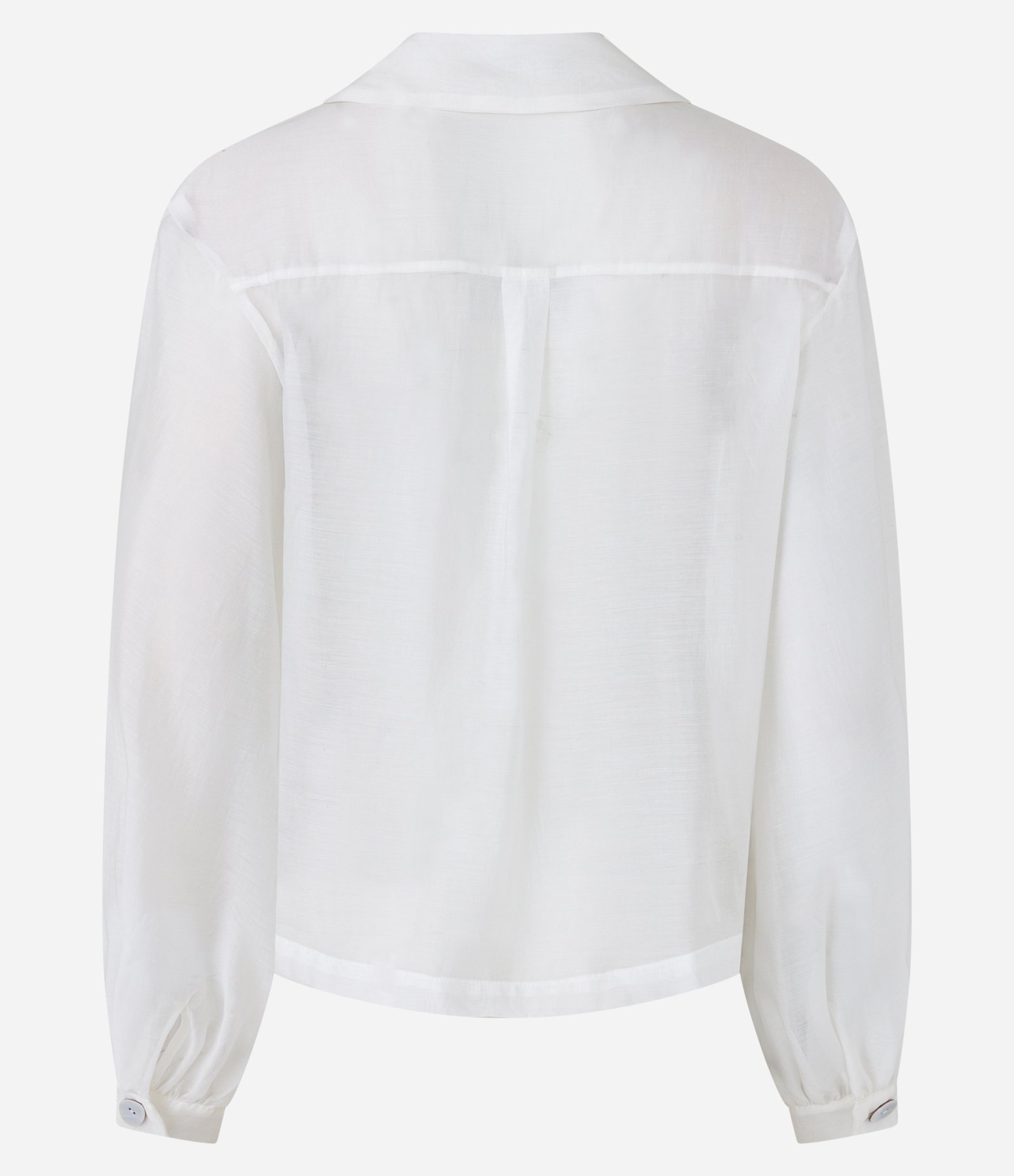 Blusa Alfaiatada em Liocel com Abotoamento Frontal Transpassado Branco Neve 6