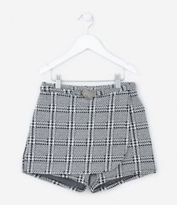 Short Saia Infantil com Fivela de Coração - Tam 5 A 14  Anos