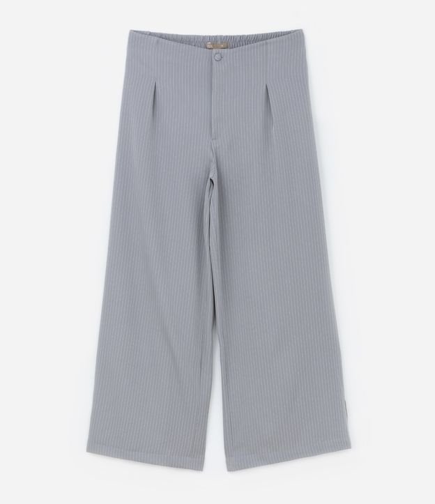 Calça Pantalona Alfaiataria com Listras Curve & Plus Size Cinza 5