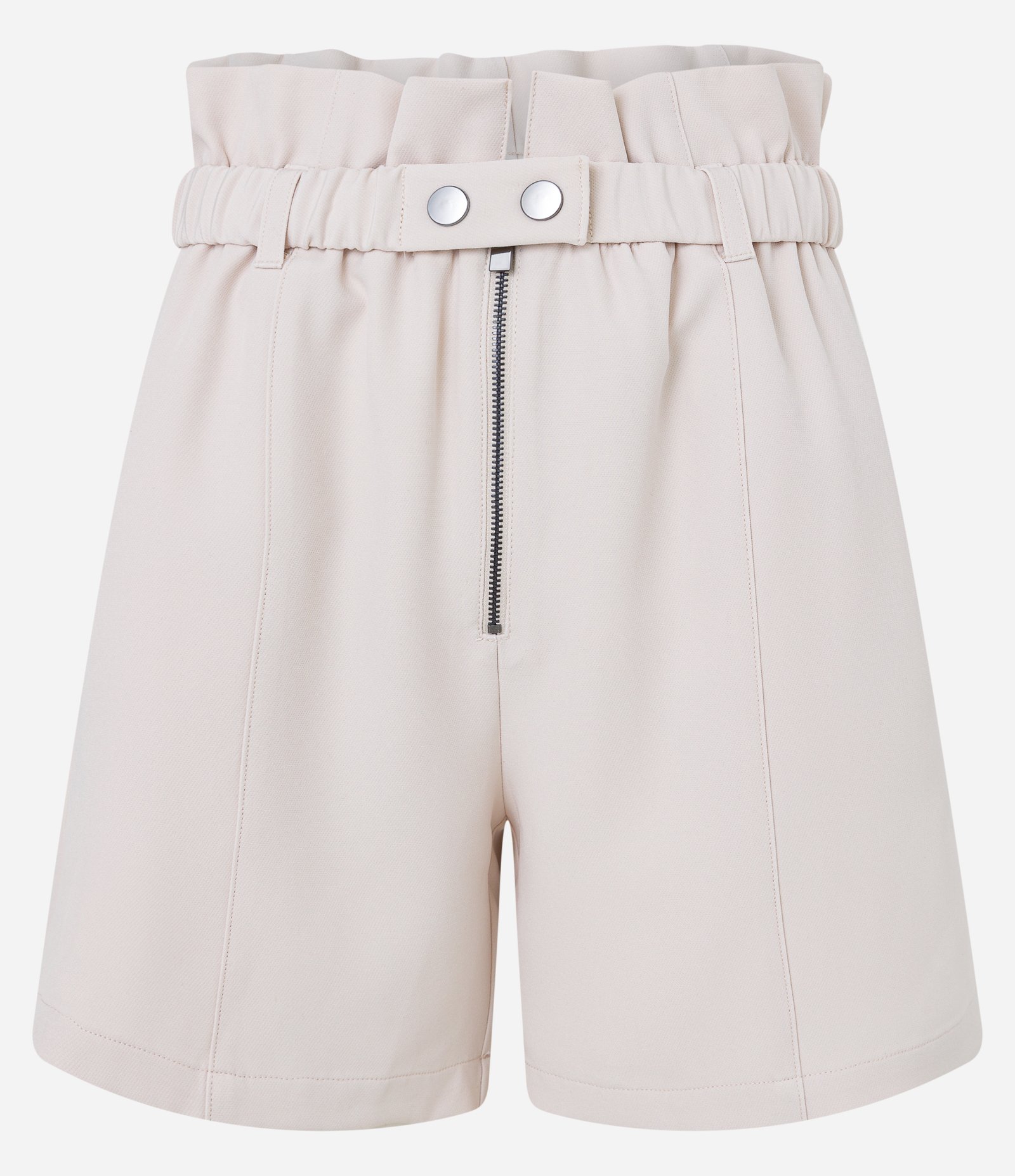 Short Alfaiatado com Cinto Elástico e Zíper Frontal Off White 5