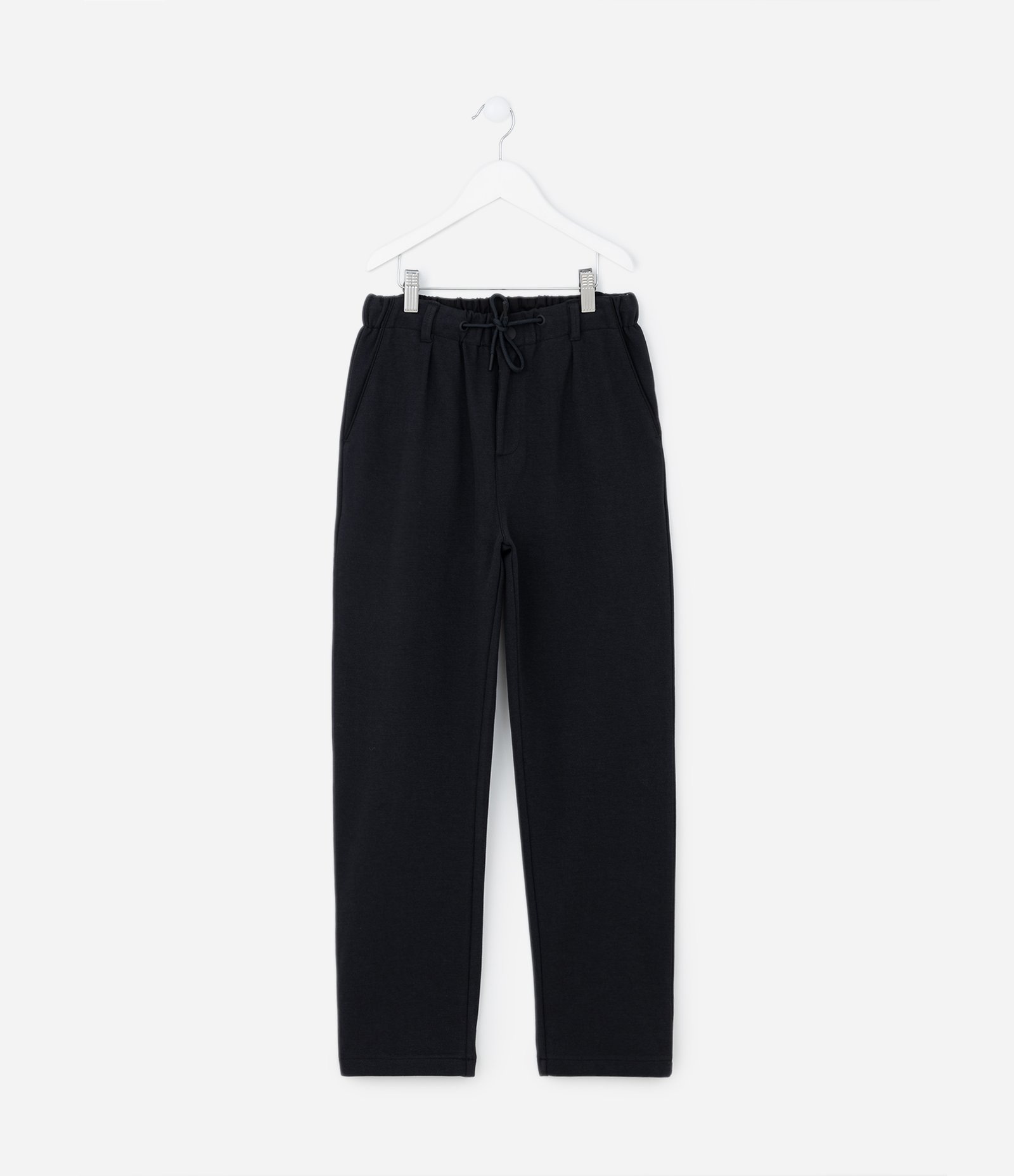 Calça Reta Infantil em Piquet com Cós Ajustável - Tam 5 a 14 Anos Preto 1