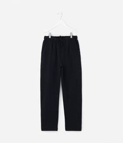 Calça Reta Infantil em Piquet com Cós Ajustável - Tam 5 a 14 Anos