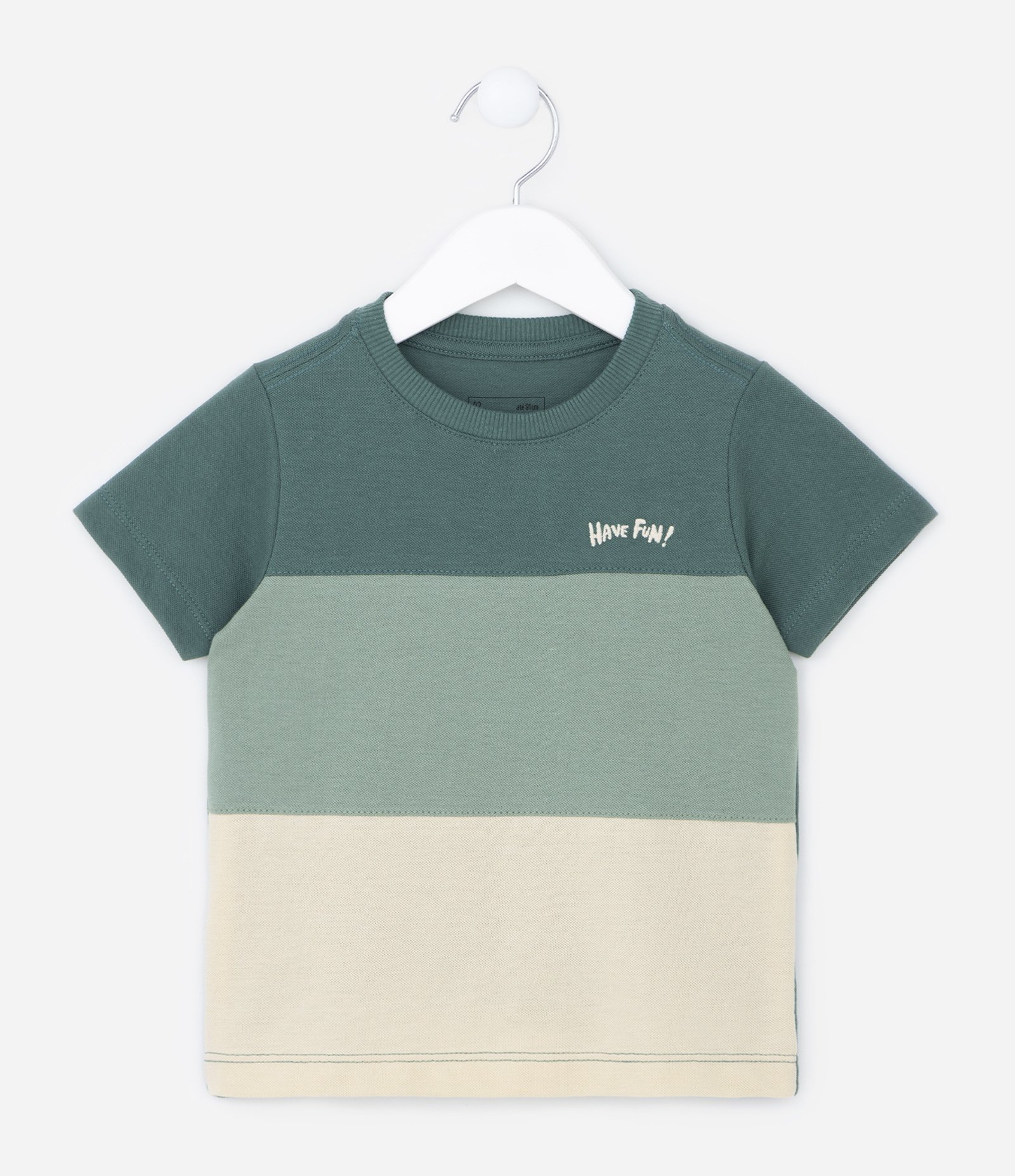 Camiseta Manga Curta Infantil com Estampa Bloco de Cores - Tam 1 a 5 anos 1