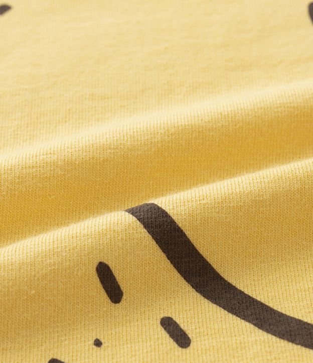 Camiseta Infantil com Estampa de Ursinho e Lettering - Tam 1 a 5 anos Amarelo 3