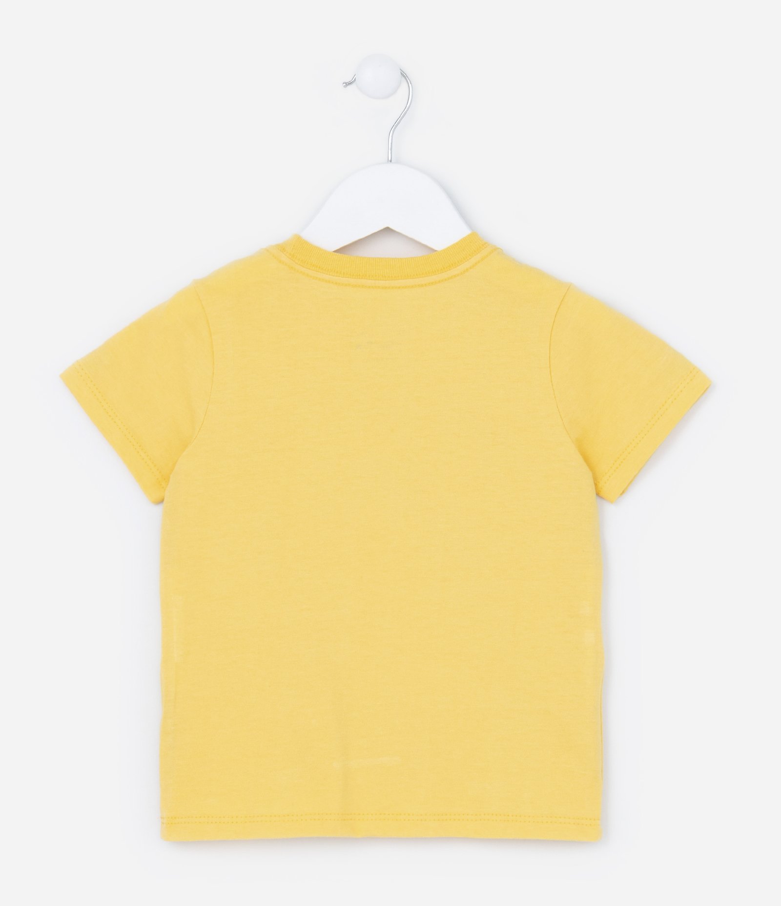 Camiseta Infantil com Estampa de Ursinho e Lettering - Tam 1 a 5 anos Amarelo 2