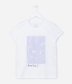 Camiseta Infantil em Algodão com Estampa de Bulldog - Tam 5 A 14 Anos