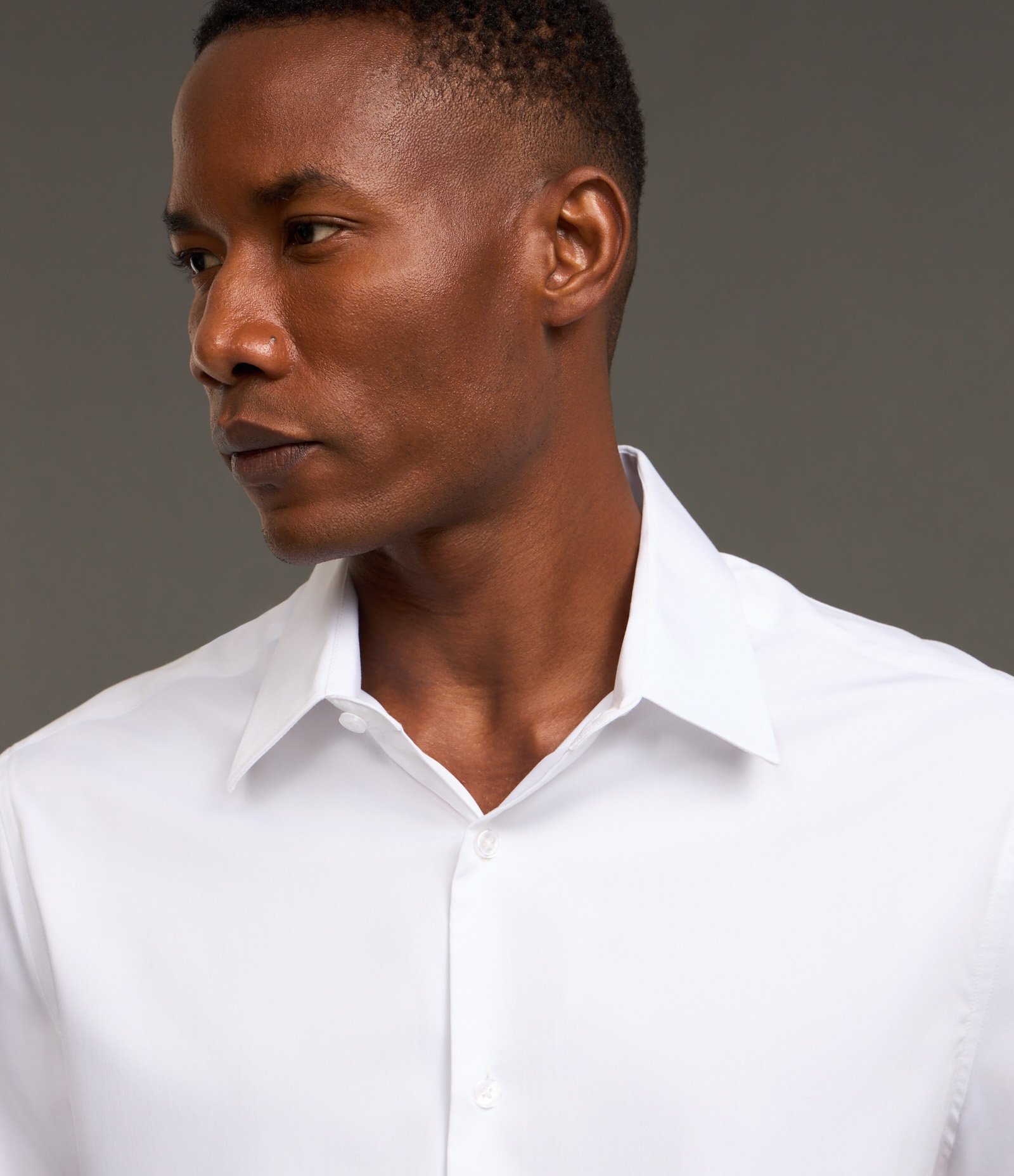 Camisa Slim em Fibra de Bambu Branco 3