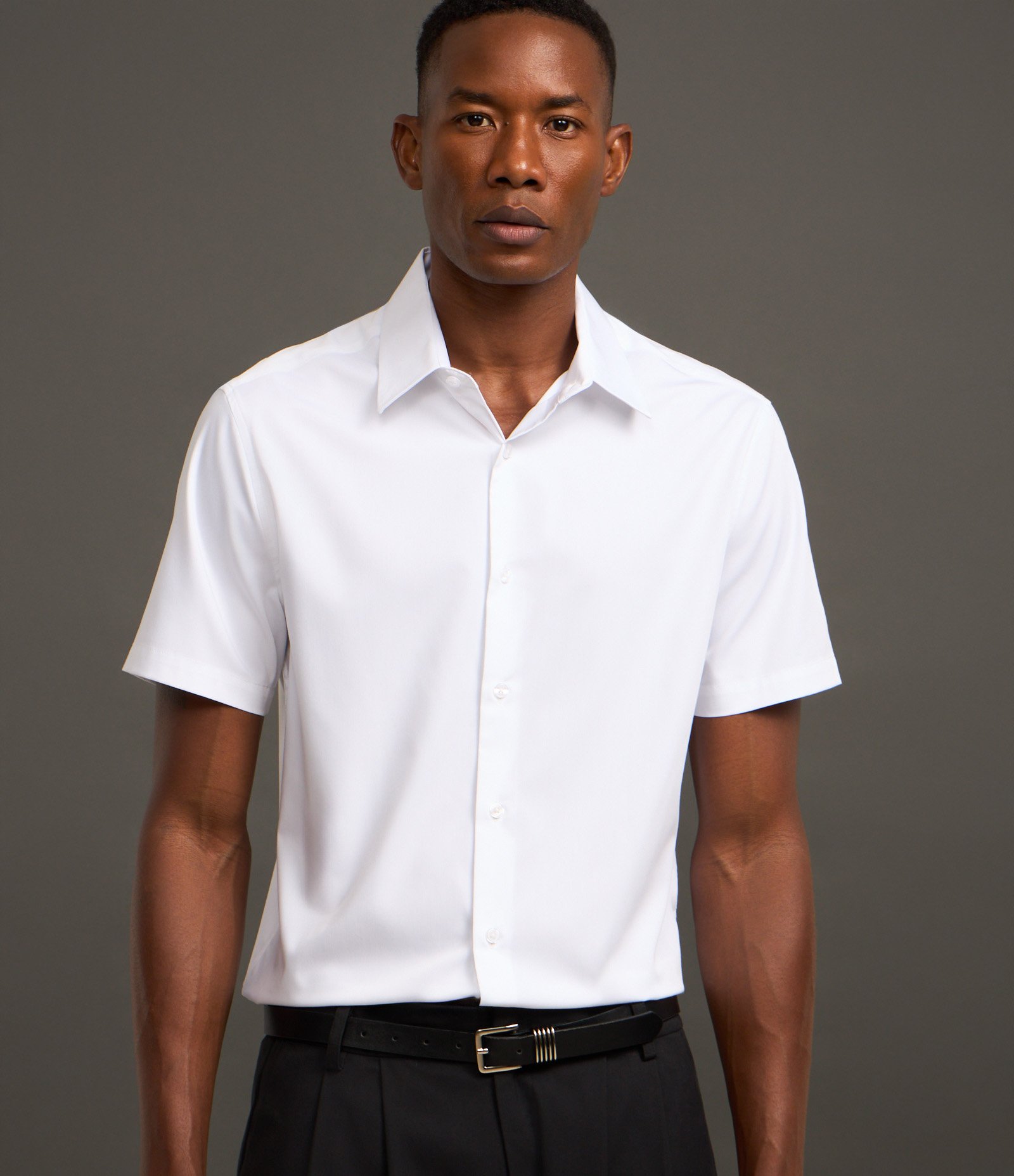 Camisa Slim em Fibra de Bambu Branco 5