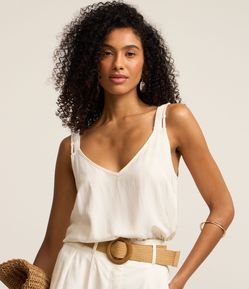 Blusa de Alça Larga em Viscose Texturizada