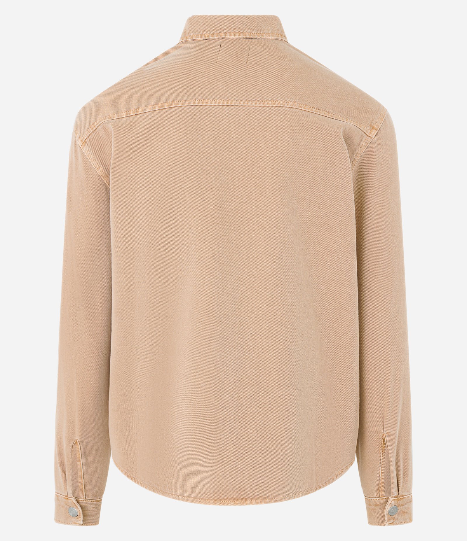 Camisa Western em Jeans com Recortes e Bolsos Bege 6