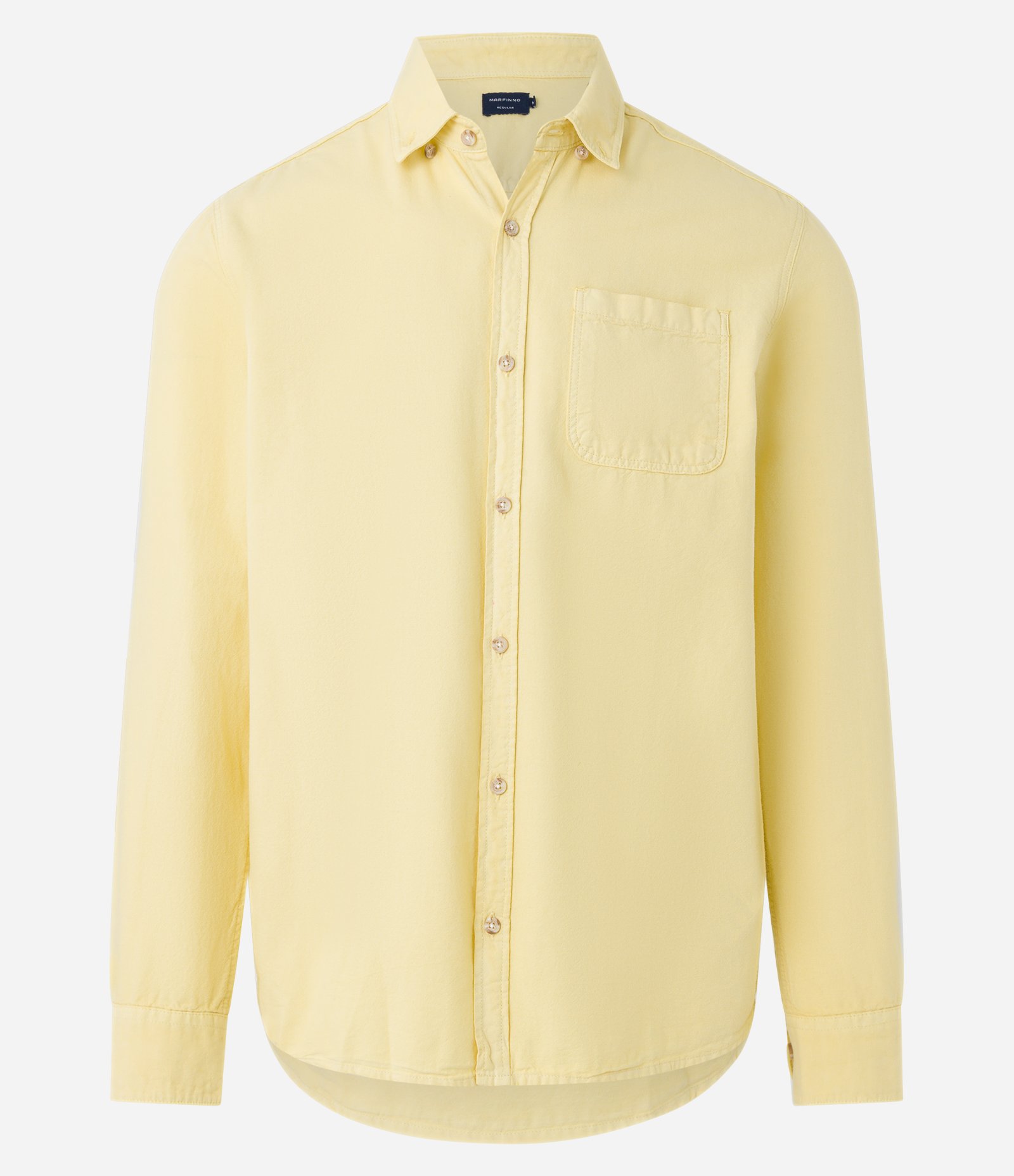 Camisa Regular em Oxford com Bolso Frontal Amarelo 7