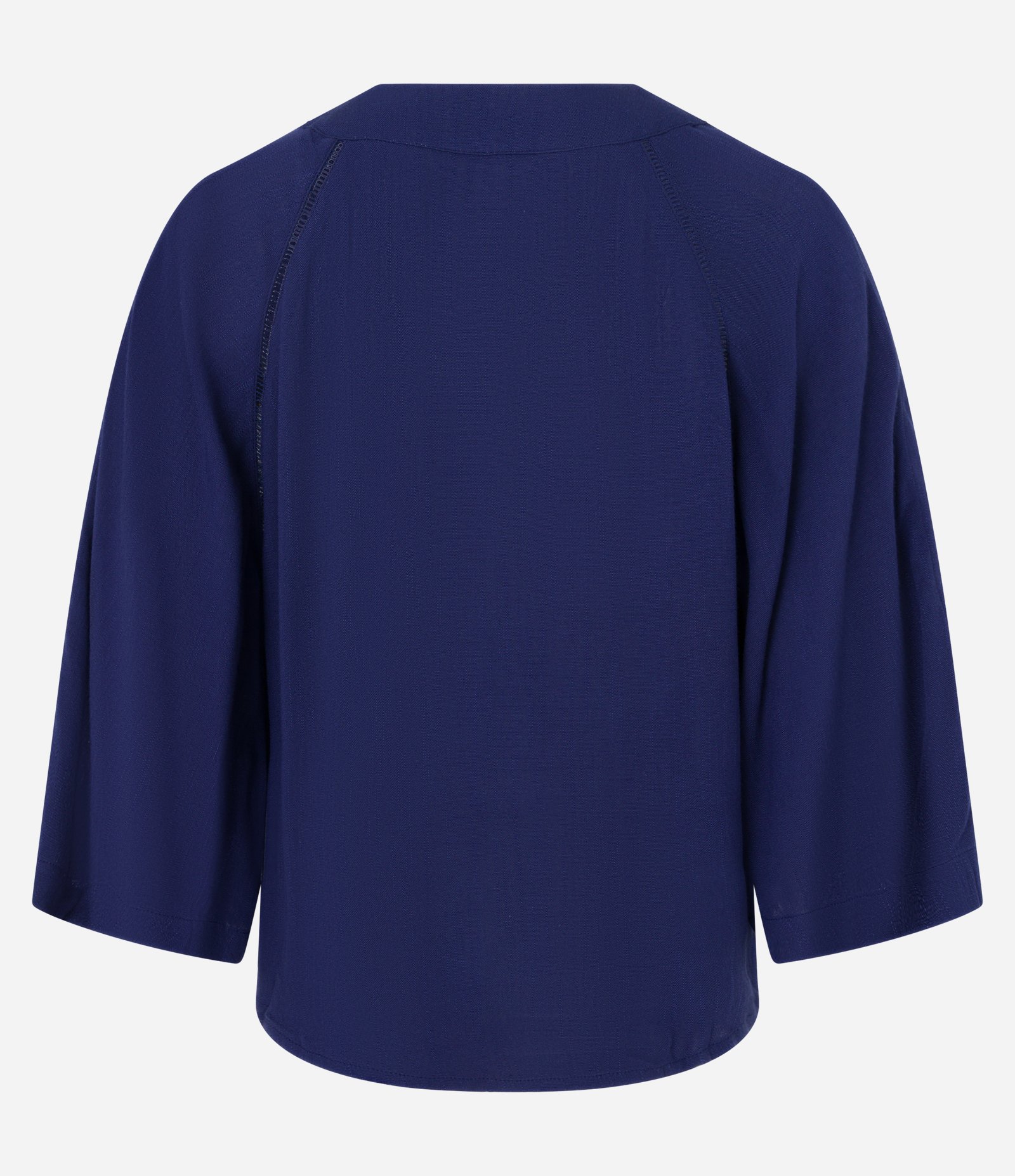 Blusa Manga Ampla em Viscolinho Texturizado Azul Marinho 6