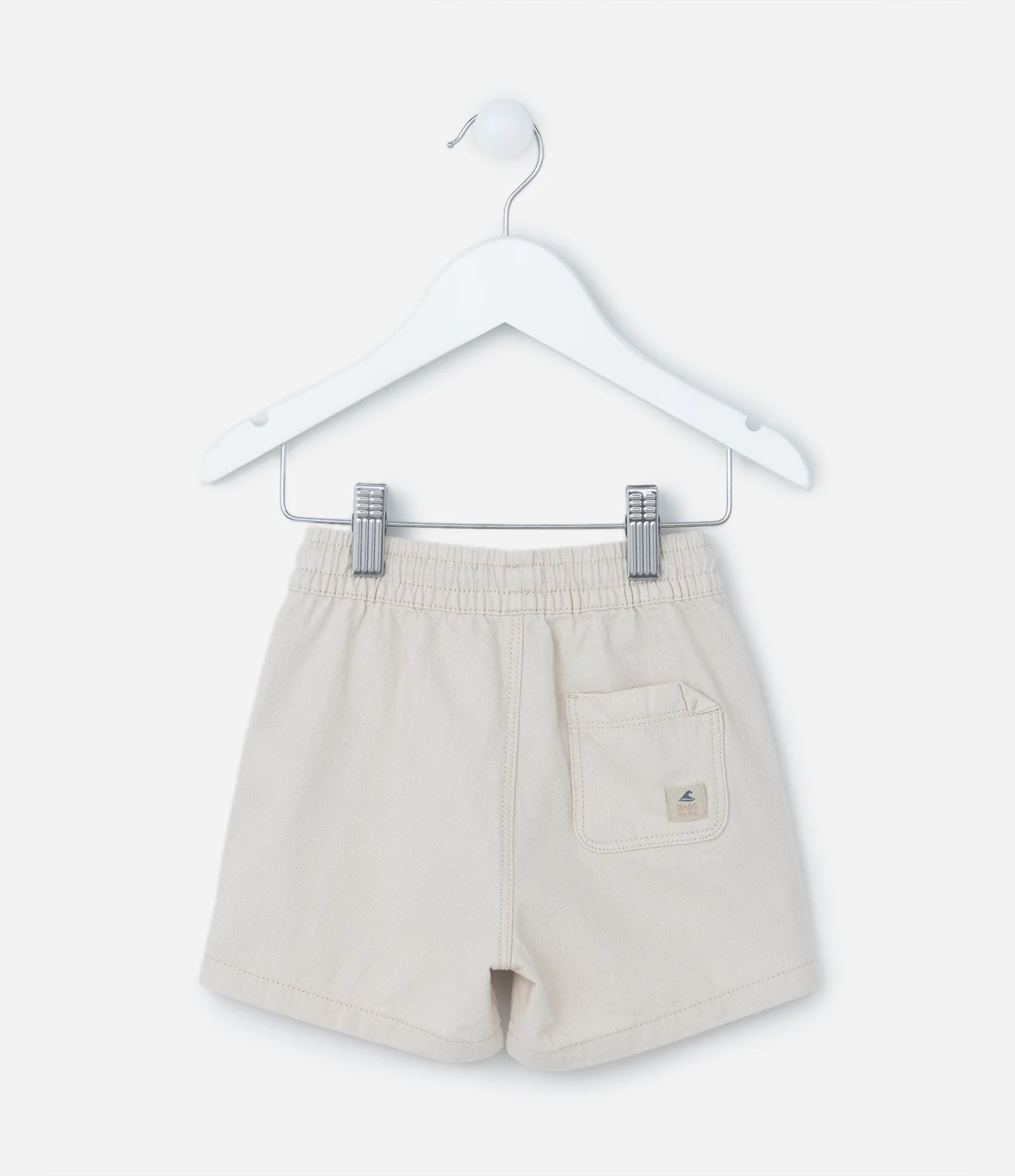 Bermuda Infantil em Sarja com Cós Regulável - Tam 1 a 5 Anos Bege 2
