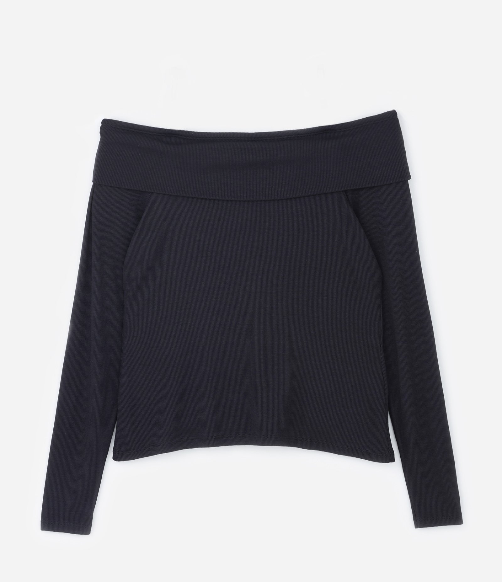 Blusa em Ribana Decote Ombro a Ombro Ashua Curve & Plus Size Preto 5