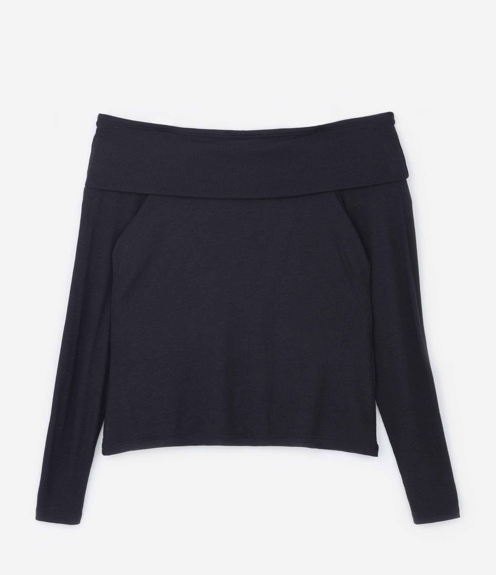 Blusa em Ribana Decote Ombro a Ombro Ashua Curve & Plus Size Preto 6