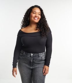 Blusa em Ribana Decote Ombro a Ombro Ashua Curve & Plus Size