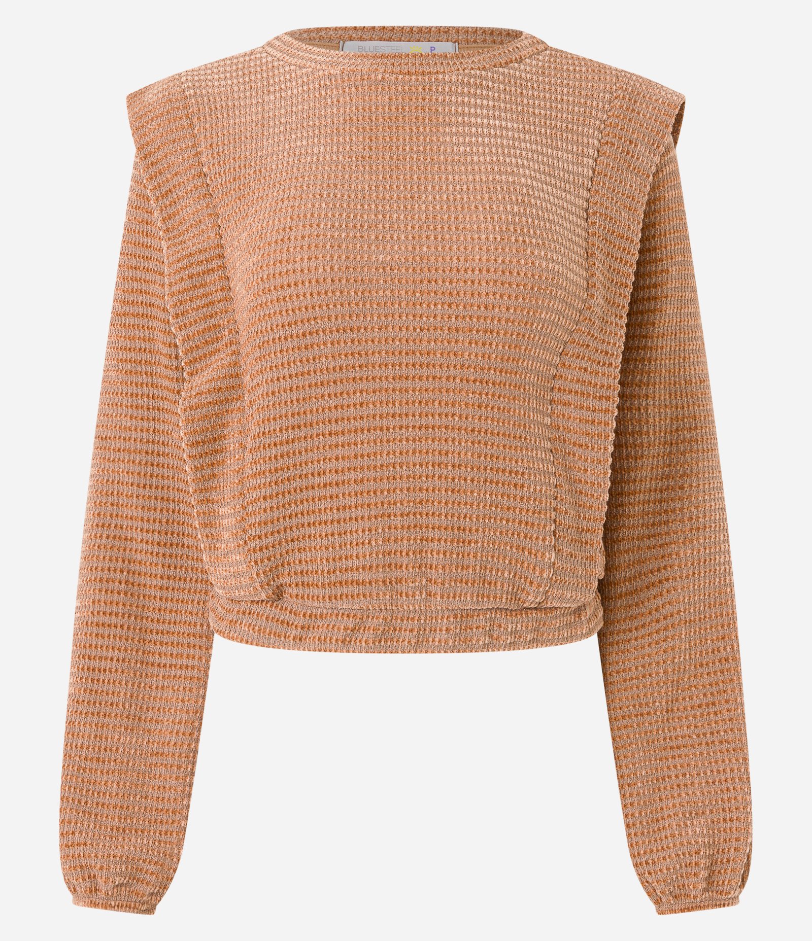 Blusa Texturizada em Plush com Babados Marrom 6