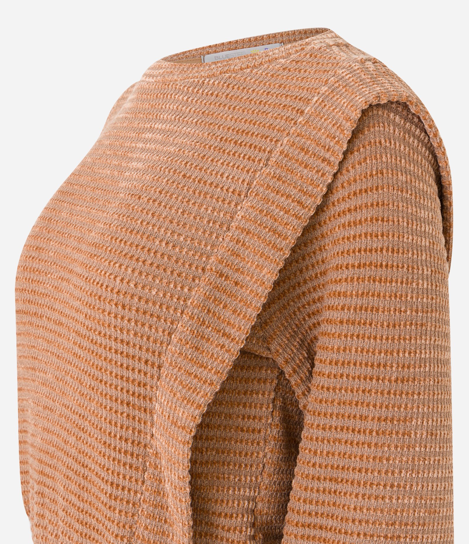 Blusa Texturizada em Plush com Babados Marrom 7
