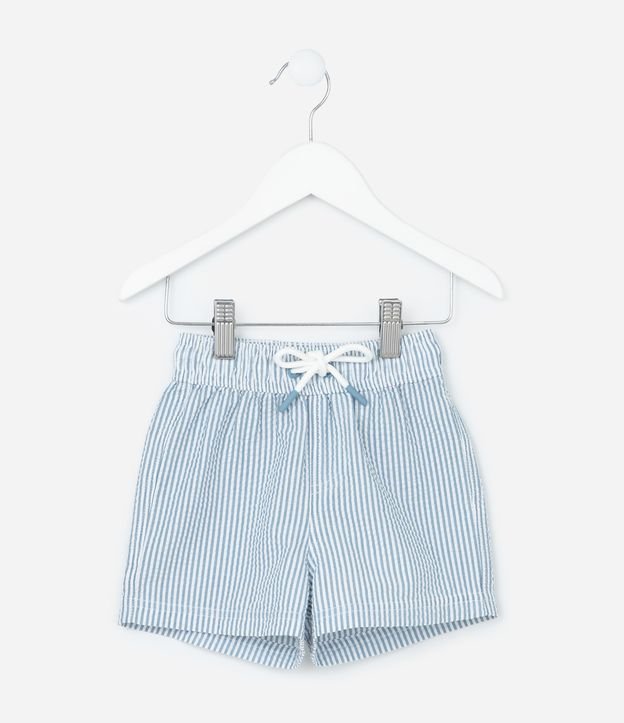 Bermuda Infantil em Microfibra com Textura e Listrinhas - Tam 1 a 5 Anos