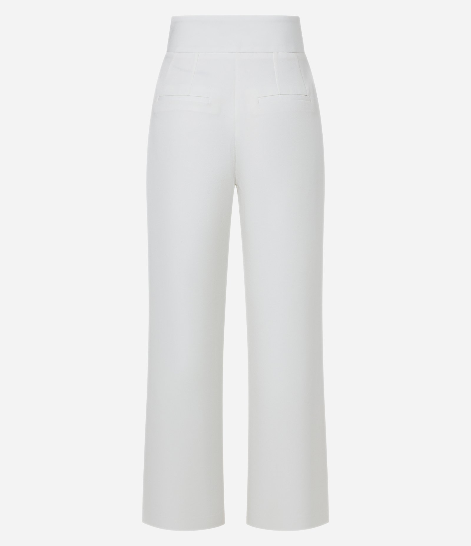 Calça Wide Leg Alfaiatada com Faixas Abotoadas Branco 6