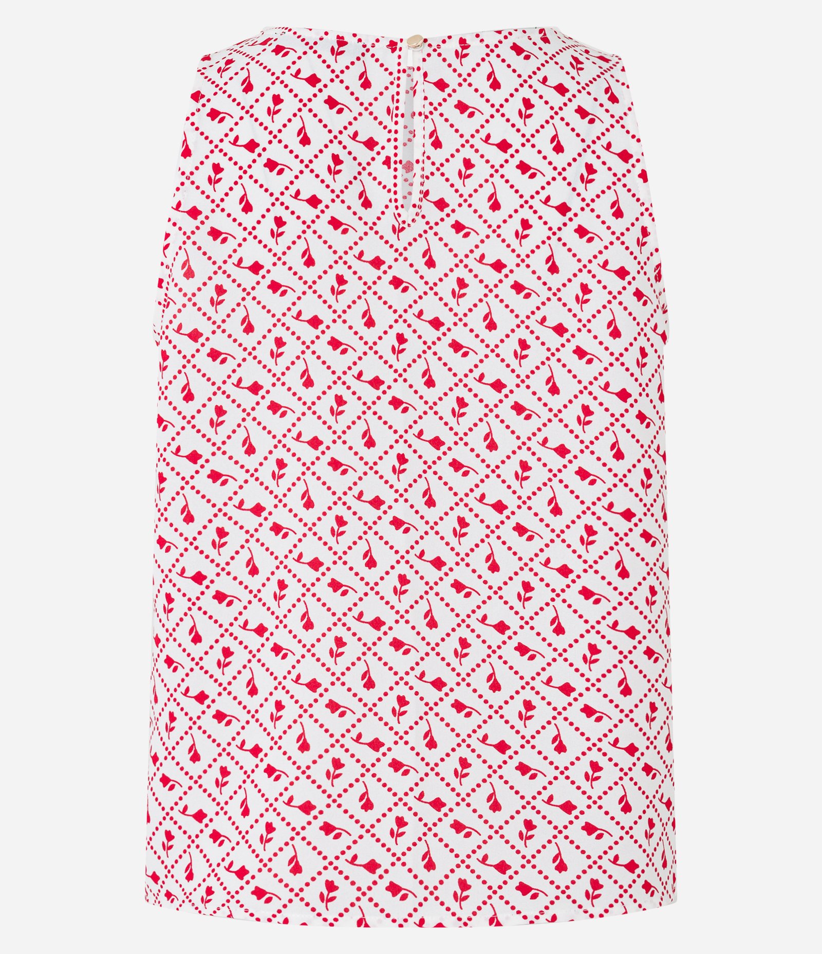 Blusa Sem Manga com Efeito Aiflow e Estampa Gravataria Branco/Vermelho 6