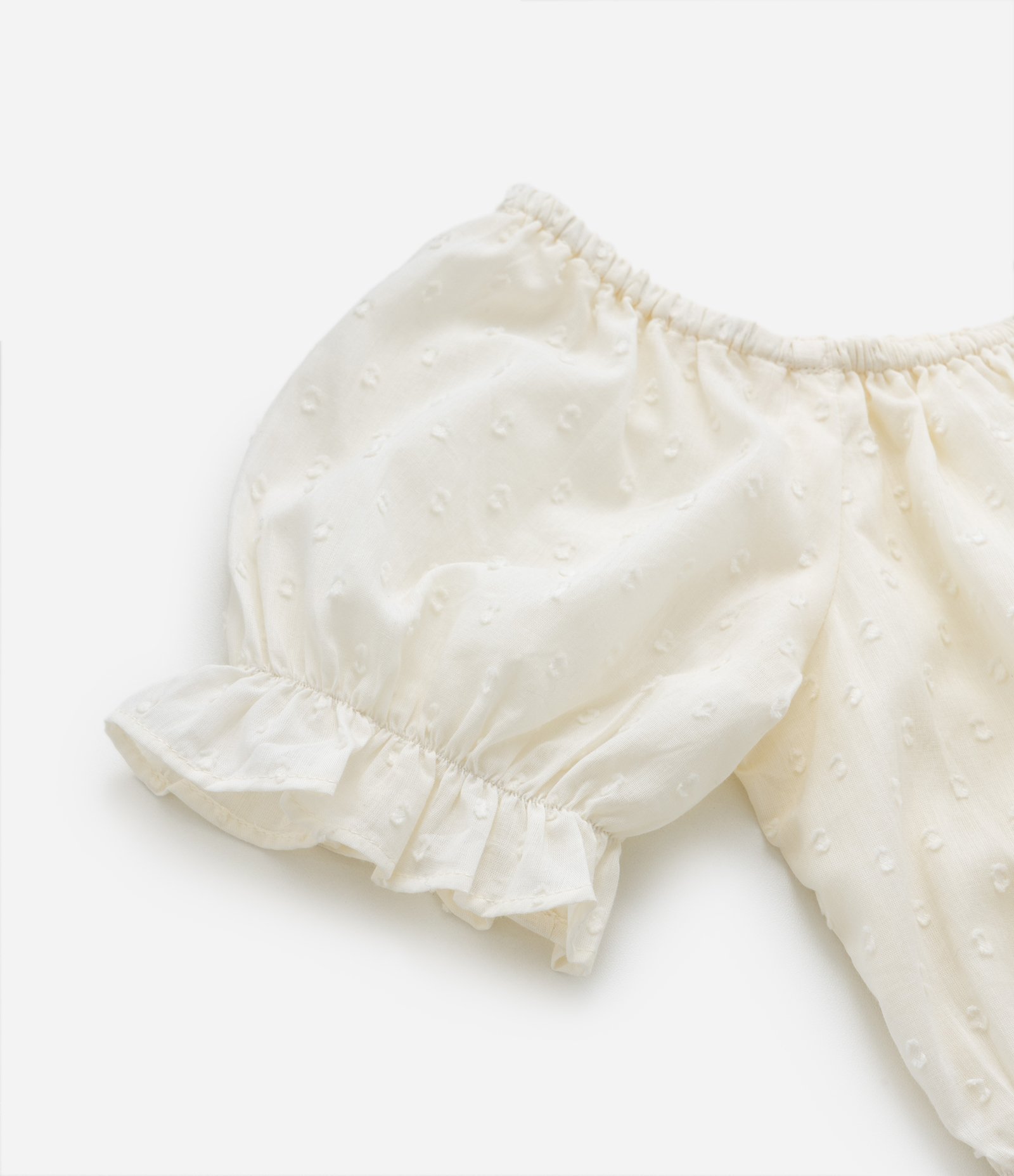 Blusa Cropped Infantil Texturizada com Lacinho - Tam 5 a 14 Anos Bege 4