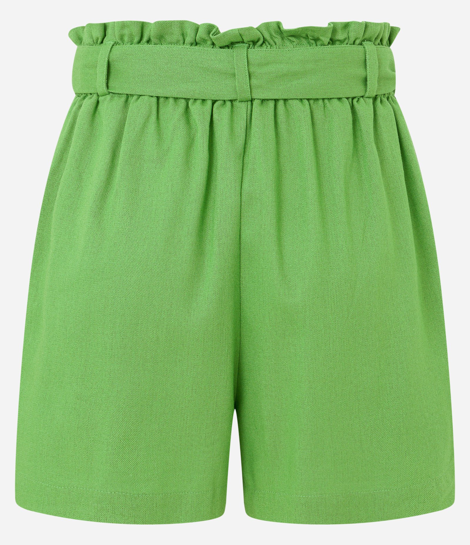 Short Curto em Viscose e Linho com Bolsos e Cinto Faixa Verde 6