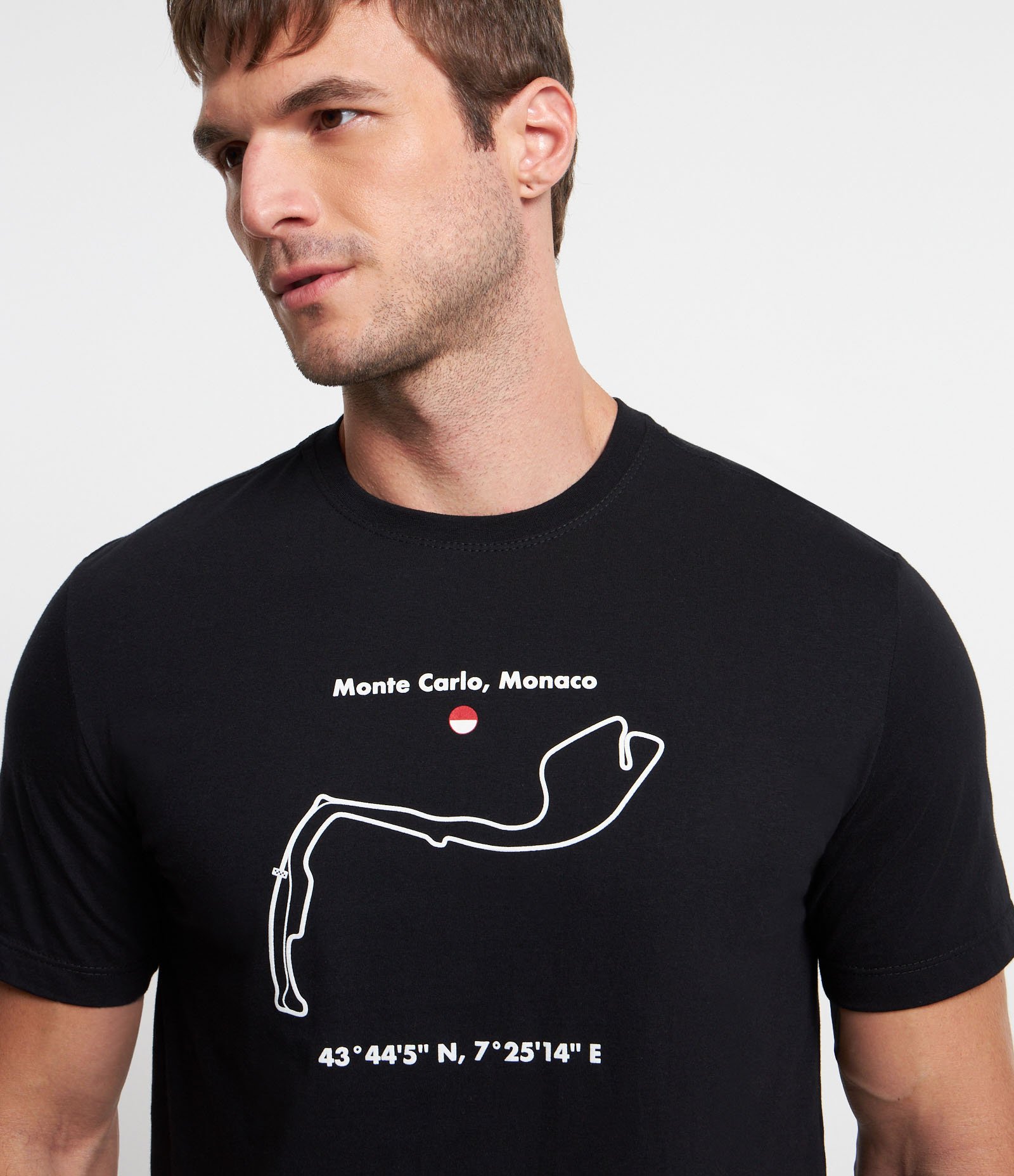 Camiseta em Algodão com Estampa Monte Carlo Preto 3