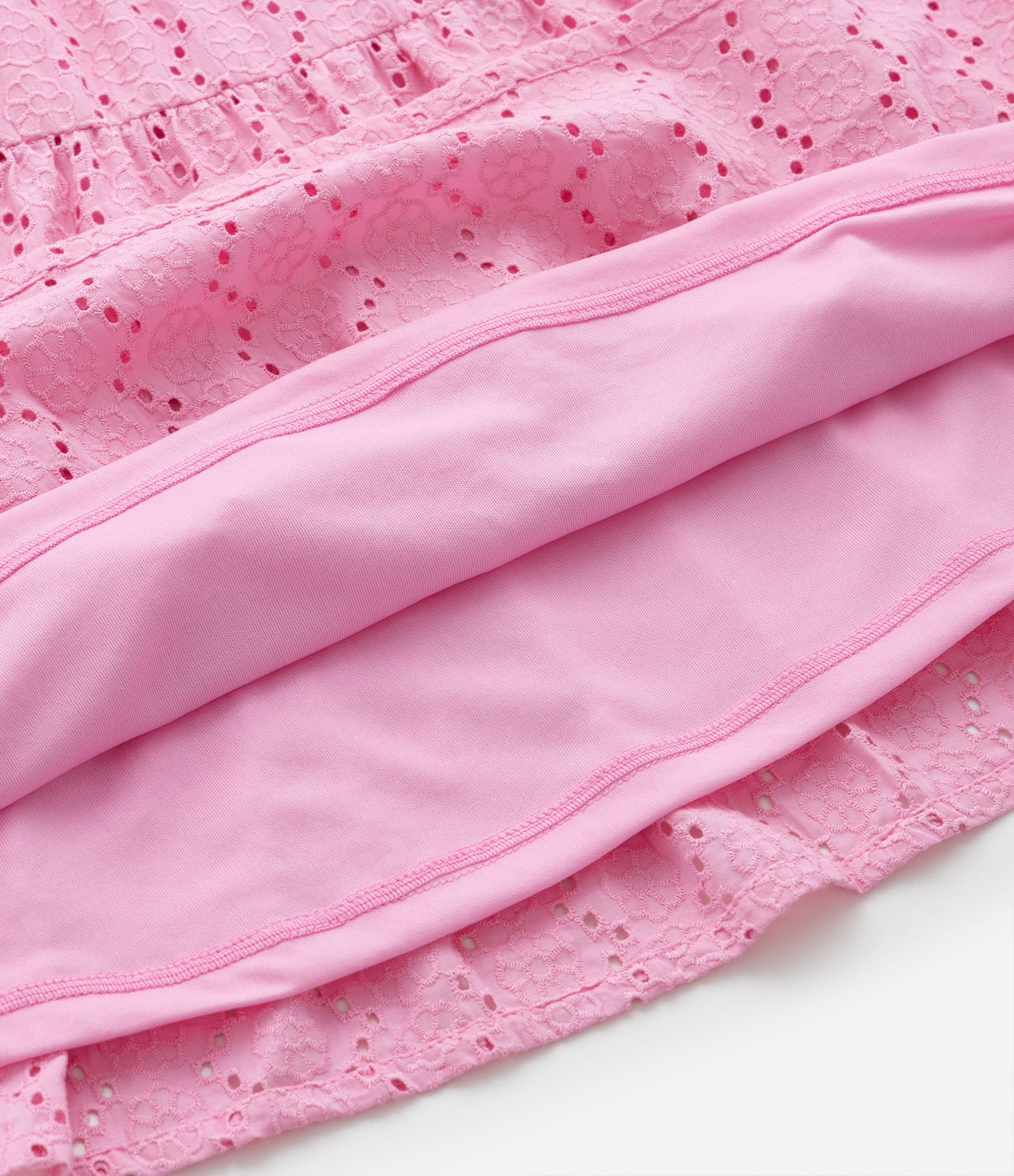 Vestido Infantil em Laise com Babadinhos - Tam 5 a 14 Anos Rosa 5