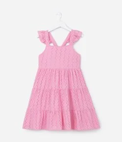 Vestido Infantil em Laise com Babadinhos - Tam 5 a 14 Anos