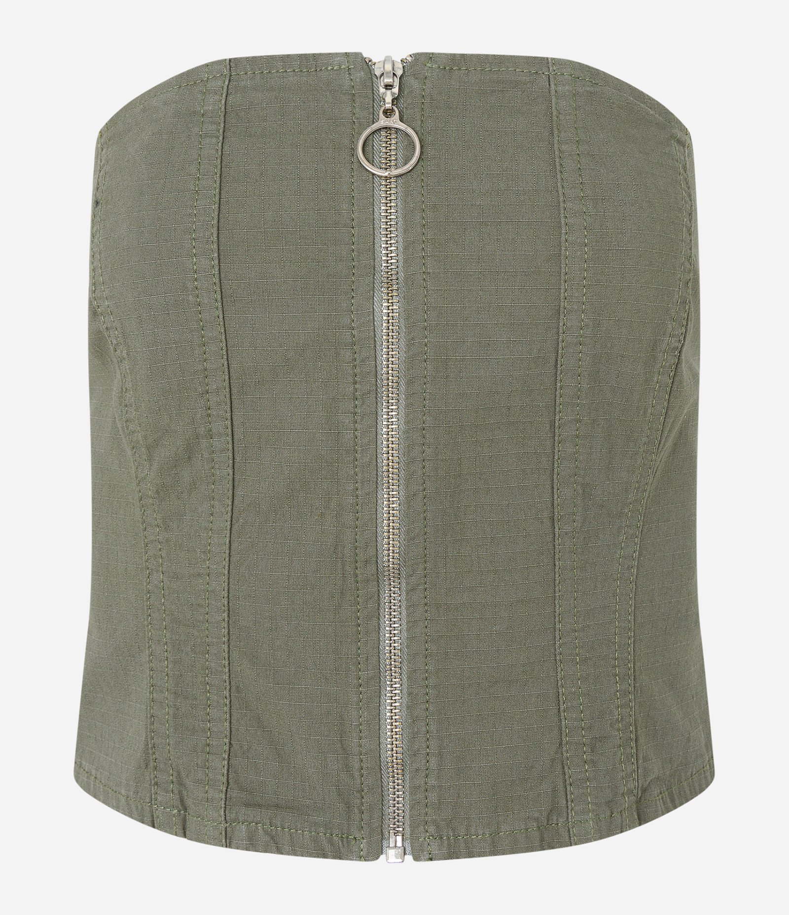 Top Tomara Que Caia em Sarja com Argola no Puxador Verde 6