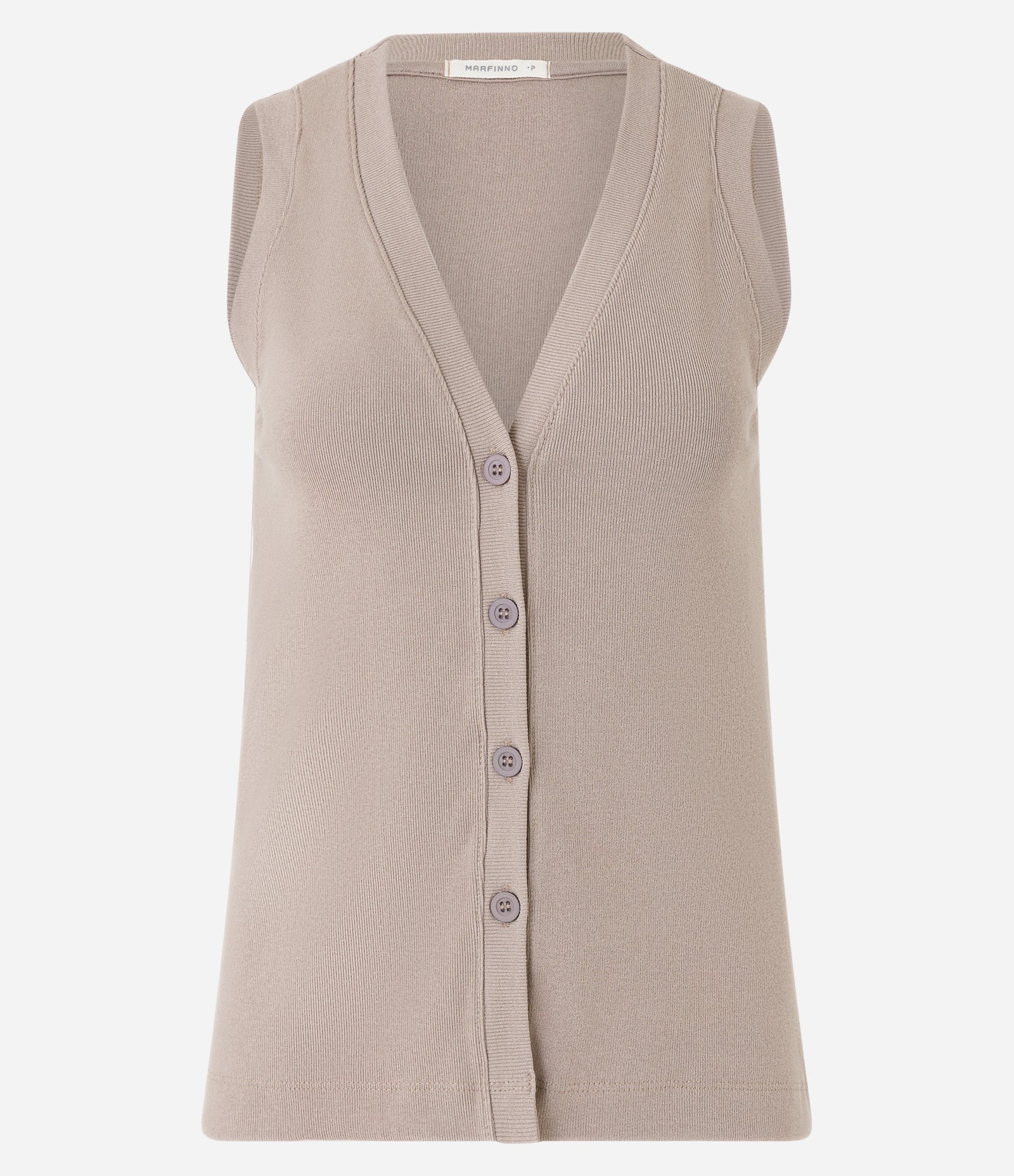 Blusa Colete Canelada em Ribana com Abotoamento 6