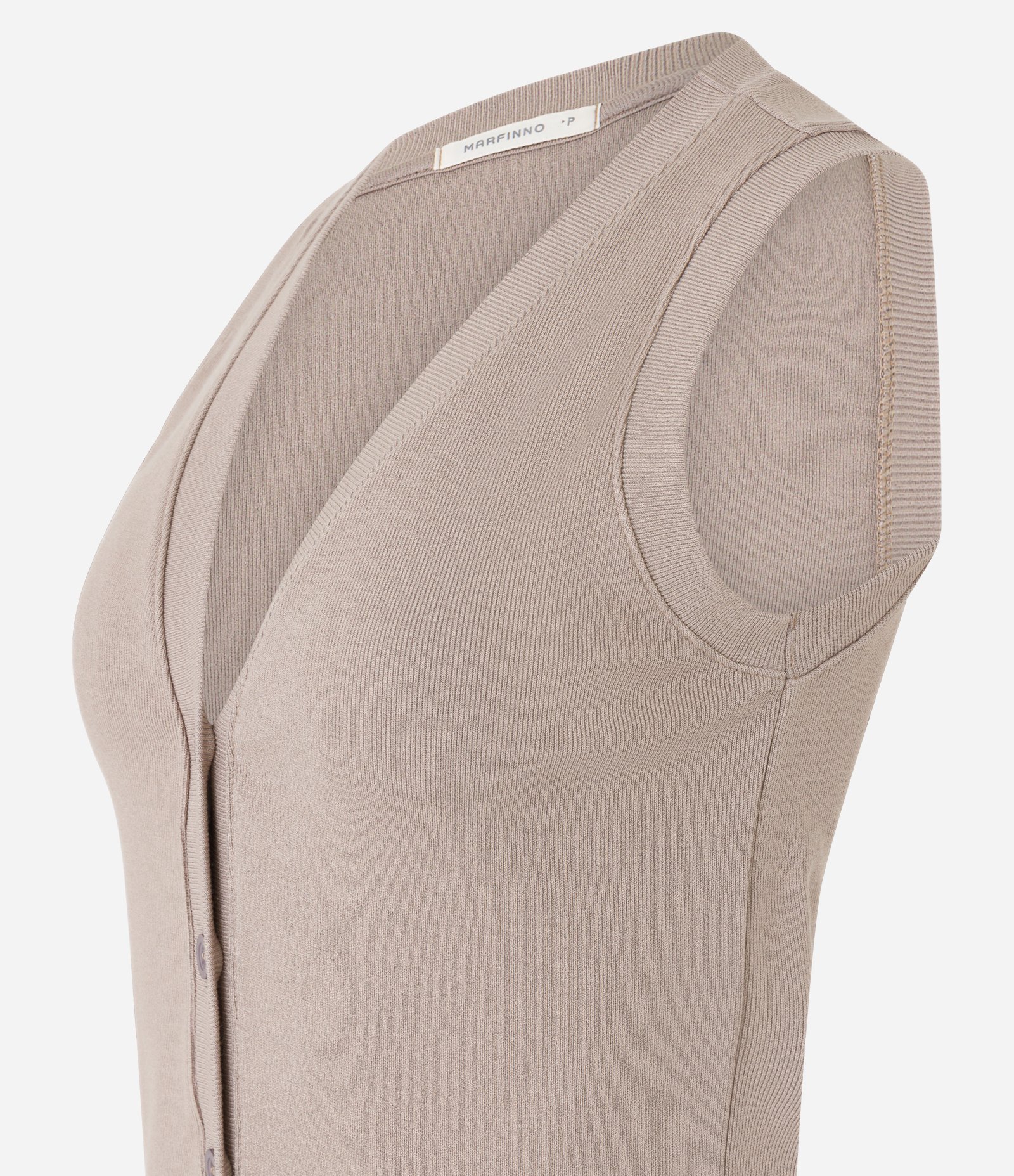 Blusa Colete Canelada em Ribana com Abotoamento 7