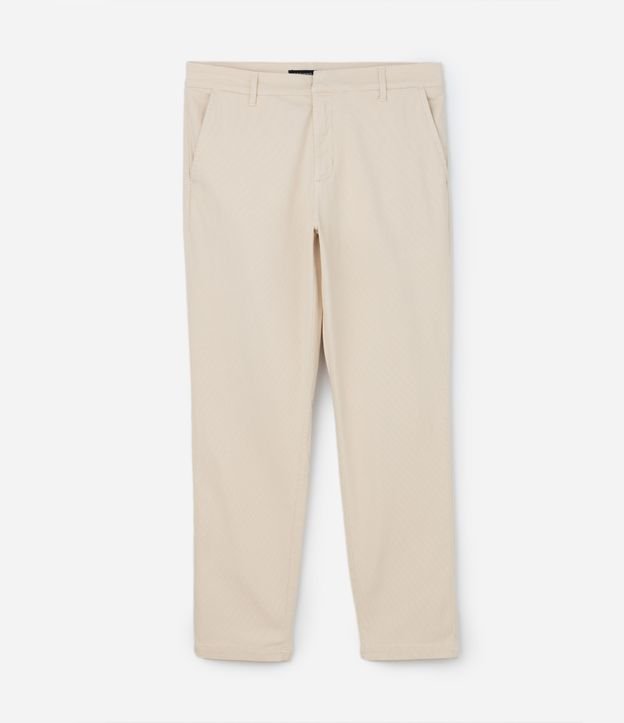 Calça Slim Cropped Texturizada em Sarja