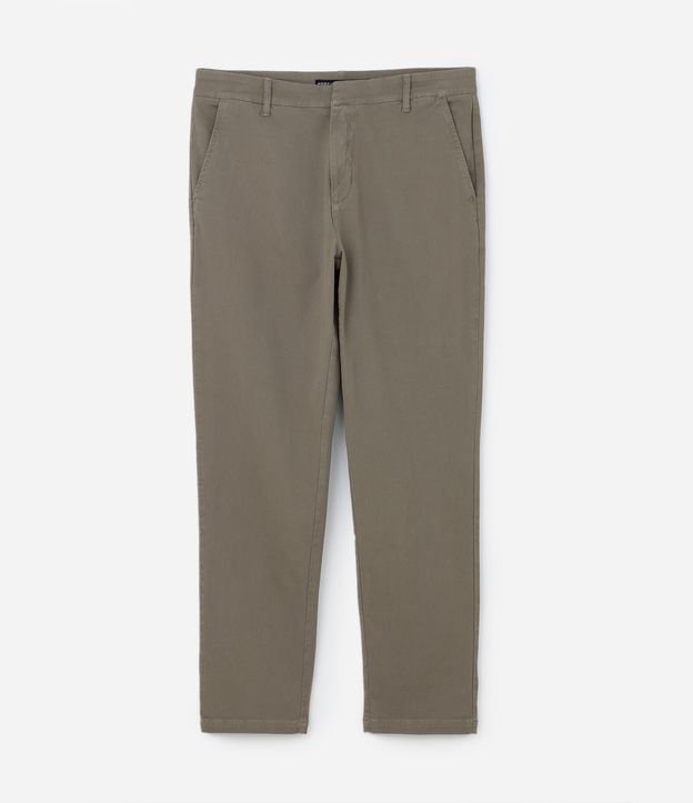 Calça Slim Cropped Texturizada em Sarja