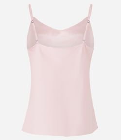 Blusa de Alcinha em Tecido Acetinado com Decote Degagê