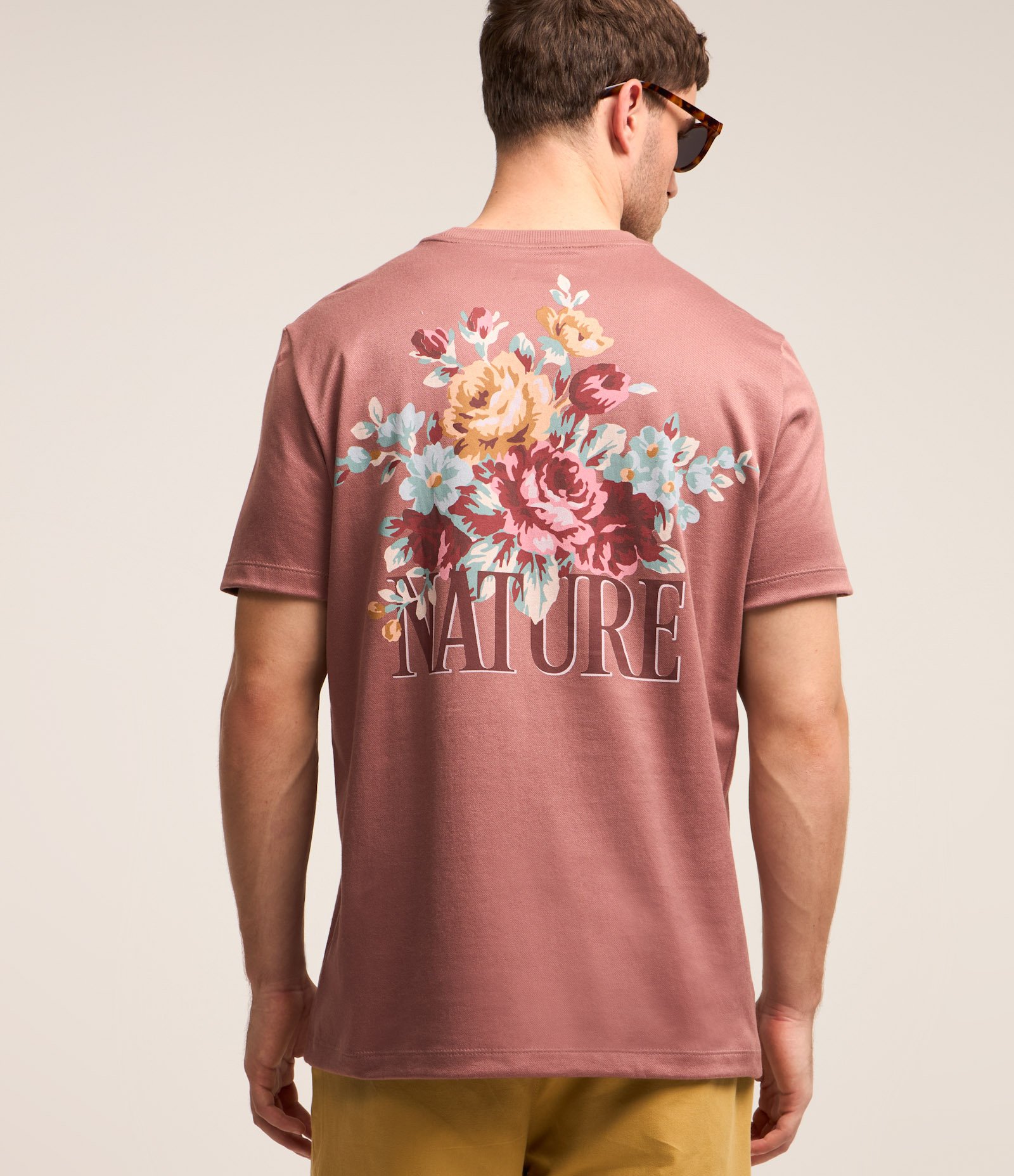 Camiseta em Algodão com Bordado Nature Rosa 3