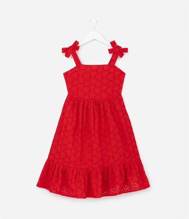 Vestido Infantil em Tricoline com Amarração - Tam 5 a 14 Anos
