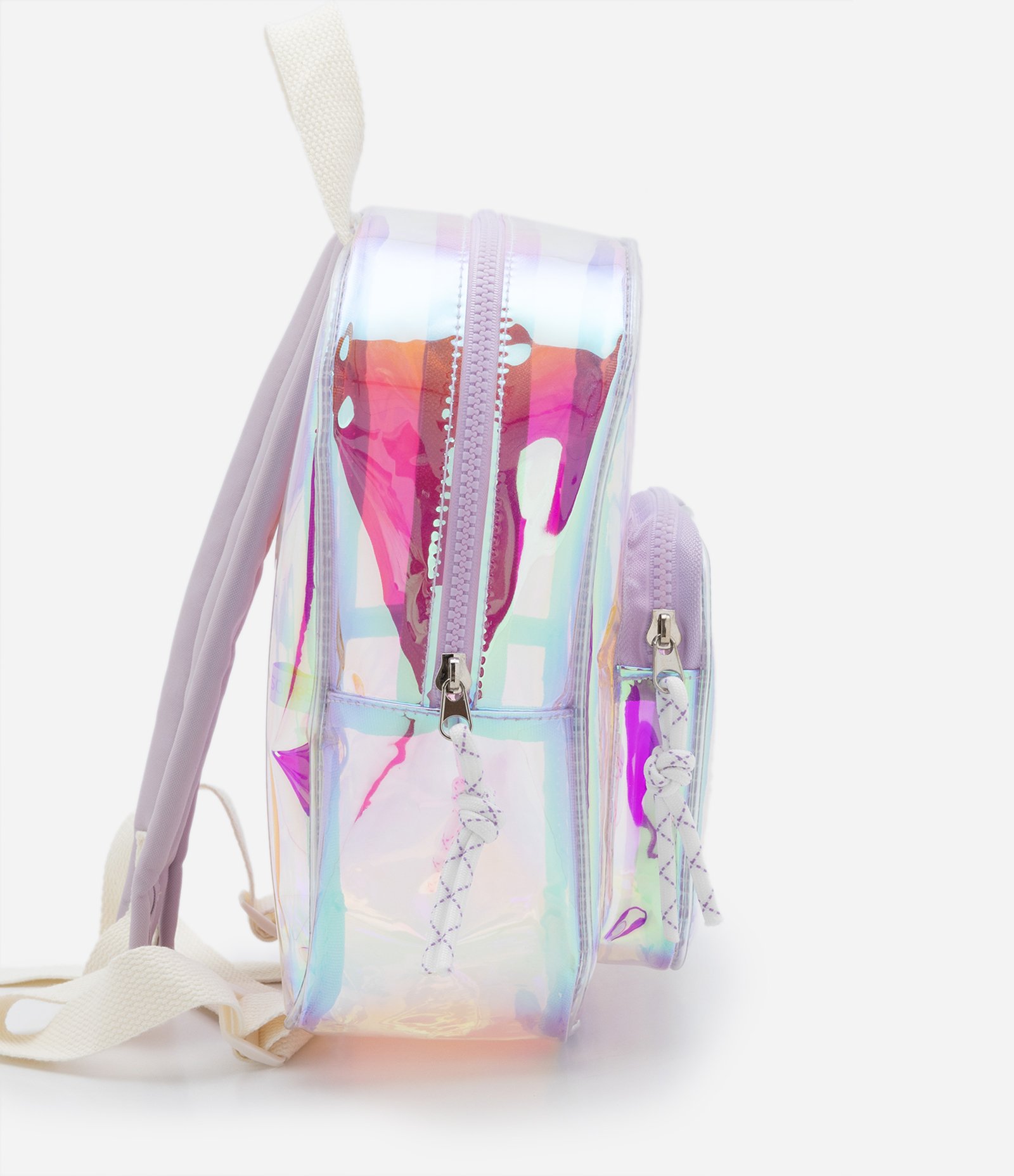 Mochila Infantil Holográfica com Estrela Brilhosa - Tam U Transparente 2