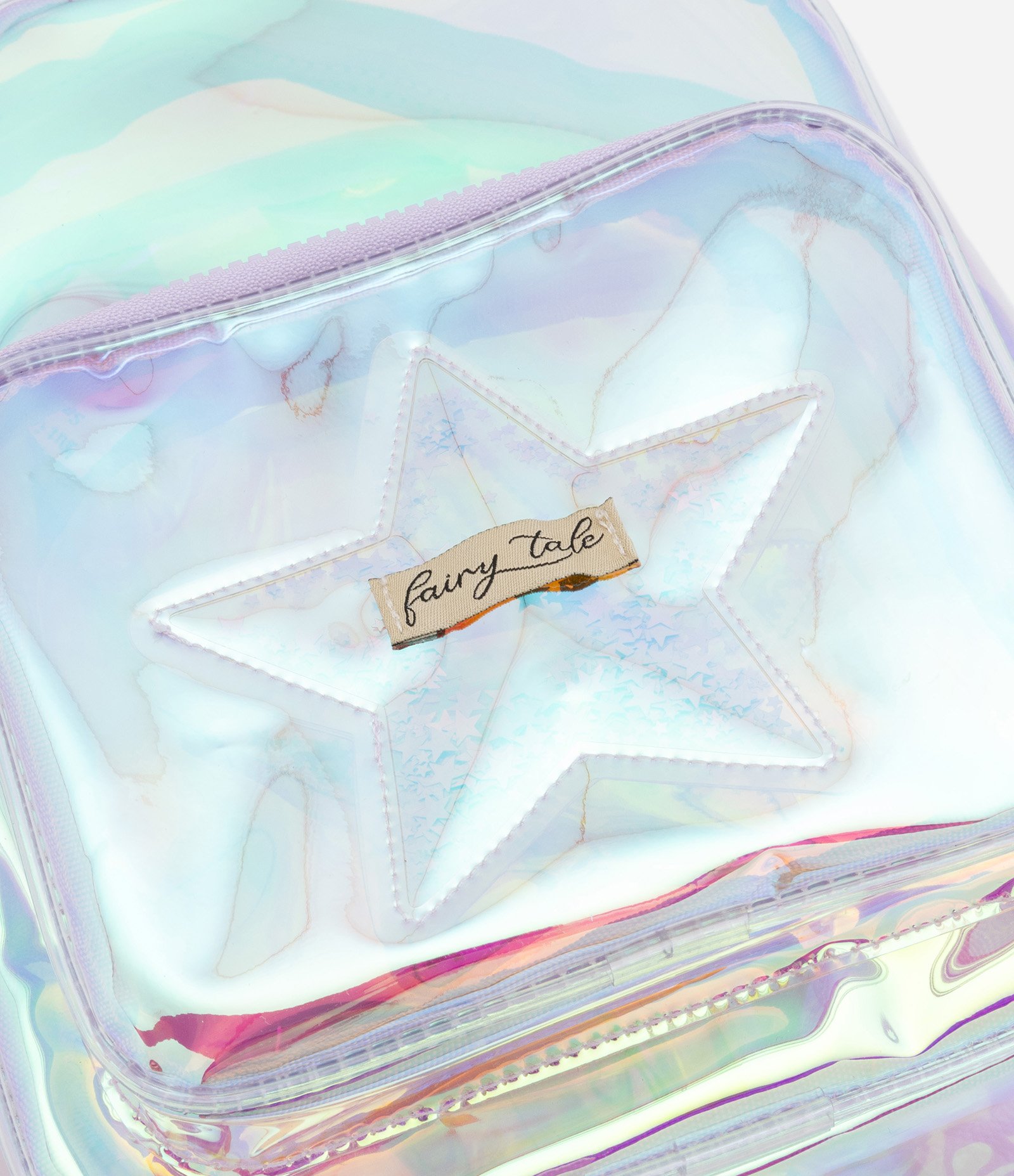 Mochila Infantil Holográfica com Estrela Brilhosa - Tam U Transparente 3