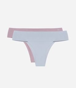 Kit 02 Calcinhas Biquíni em Microfibra com Cós Largo