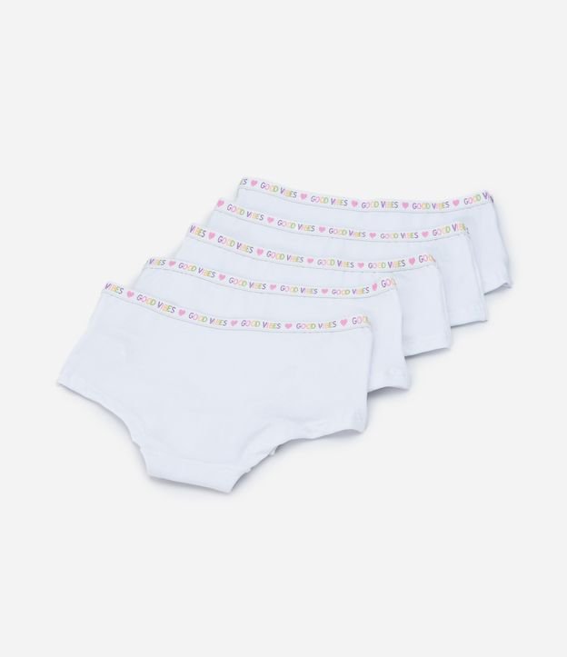 Kit 05 Calcinhas Boxer Infantis com Elástico no Cós - Tam 5 a 14 Anos