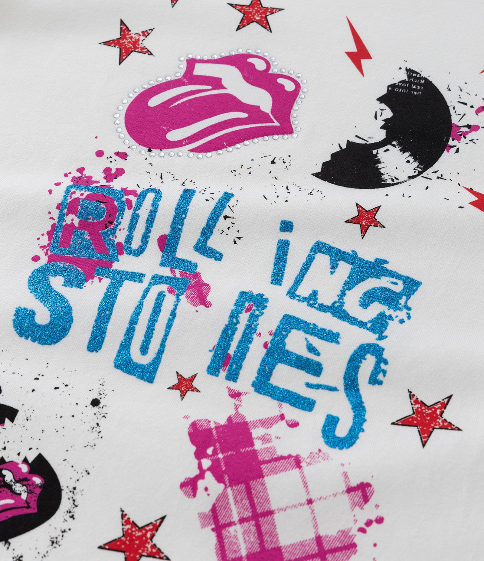 Camiseta Infantil em Algodão com Estampa dos Rolling Stones - Tam 5 a 14 Anos Branco Neve 3